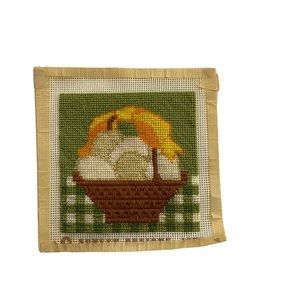 handmade finished needlepoint still life fruit